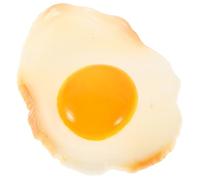 WHAMVOX Lifelike Fried Egg Model PVC Fake Food Decoration Restaurant Prop for Party Display and Photography Reusable Artificial Fried Egg for Home Kitchen Museum Decor