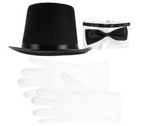 WHAMVOX Magician Costume with Top Hat White Gloves Bowtie Comfortable Cloth Material Breathable Cosplay Dress Up Clothes for Birthday Party Festival Stage Performance