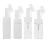 WHAMVOX Manual Facial Cleansing Brush Set for Pore Deep Cleansing 4pcs with Plastic Cosmetic Bottles and Skin Massage, Simple Appearance, Practical to Use for Daily Skincare