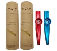 WHAMVOX Metal Kazoo Set 2 Sets with Polished Surface, Easy to Play Performance Kazoo for Guitar and Violin, Children’s Musical Instrument Gift for Birthday Party