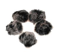 WHAMVOX Microphone Windproof Cover High-efficiency Noise Reduction and Windproof Design 5pcs with Imitation Rabbit Microphone Wind Muff for Outdoor Recording and Public Speaking