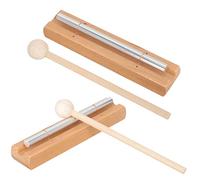 WHAMVOX Mindfulness Hand Bell Aluminum Bells 2 Set Meditation Chimes with Wooden Mallets with Long Vibration Simple Percussion Instrument Classroom Chime for Yoga and Music Teaching