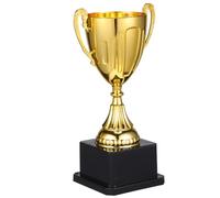 WHAMVOX Mini Golden Trophy Award Cup with Black Square Base, Plastic Game Prize for Sports Winners and Female Award Recognition