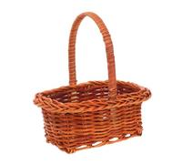 WHAMVOX Mini Wicker Basket with Handle Small Rattan Portable Basket for Garden Harvest DIY Crafts Flower Arrangements Candy Holder Elegant Decorative for Home and Picnic Use