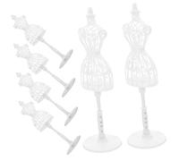 WHAMVOX Miniature Dress Form Mannequin Doll Clothes Display Stand for Toy Dolls Hollow Plastic Small Mannequin Set 6pcs Suitable for Dollhouse Decoration and Fashion Design Beginners