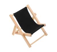 WHAMVOX Miniature Folding Wooden Beach Chair Model for Dollhouse Portable Mini Deck Chair with Texture Wear Resistant Sun Lounger for Micro Landscape and Photography Decoration