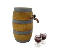 WHAMVOX Miniature Red Wine Barrel Set with Dispenser Tap Realistic Wine Cellar Decor for Dollhouse Pub Party Engaging Playhouse Accessories for Home Bar