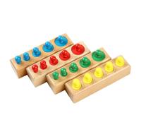WHAMVOX Montessori Knobbed Cylinder Socket for Wooden Cylinders for Hand Eye Coordination Logical Thinking and Fine Motor Skill Development Educational Plaything