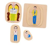 WHAMVOX Montessori Wooden Multi-Layered Human Body Puzzle for Kids Educational Life Cycle Learning Toy Toddler Developmental Activity Shapes Learning Game