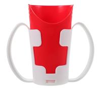 WHAMVOX Nosey Cup with Handle Plastic Drinking Cup for Elderly Care Dishwasher Safe U-Shaped Cut Tumbler with Detachable Cup Holder for Daily Use and Rehabilitation