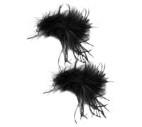 WHAMVOX Ostrich Plume for Evening Party Unique Retro Style and Halloween Lightweight Black Elegant Hair Clips 2pcs Bobby Pins with Delicate Design Hair Accessories for Women