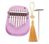WHAMVOX Portable 8-Key Mini Thumb Piano Kalimba Purple Oval Compact Finger Piano for Beginners with Clear Sound, Lightweight Wooden Musical Instrument for Travel and Outdoor Music Creation