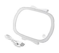 WHAMVOX Portable Car Visor Makeup Mirror with LED Light Rechargeable Touch Control Vanity Mirror for Cars and Trucks Heat Resistant Shell Rhinestone Edged Compact Sun Visor Accessory