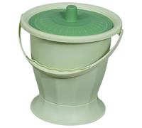 WHAMVOX Portable Urine Bottle Plastic Chamber Pot with Smooth Surface and No Burr, Round Shape for Elderly and Disabled People, for Travel and Home Use, Green Plastic Urinal Bucket