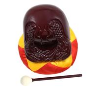 WHAMVOX Professional Buddhist Percussion Woodblock with Stick Durable Safe Wooden Knocker for Meditation and Religious Ceremony Crisp Clear Sound Resistant Wear Resistant Instrument for