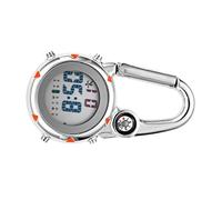 WHAMVOX Quartz Watch with Carabiner Multifunctional Orange Stainless Steel Climbing Watch for Paramedics and Outdoor Activities Scratch-Resistant Glows The Dark Convenient Attachment