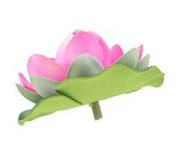 WHAMVOX Realistic Artificial Floating Lotus Decor Semi Open Pink Foam Lotus for Garden Aquarium Fountain Fish Tank Decoration Lifelike Water Lily Ornament