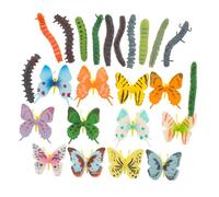 WHAMVOX Realistic Insect Model Simulation Caterpillar Butterfly Plastic Figurines for Montessori-inspired Cognitive Learning Wildlife Animal Figures for Early Education and Outdoor Play