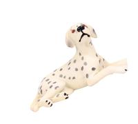 WHAMVOX Realistic Lying Dog Figurine Ornament Smooth Solid Decorative Animal Statue Educational for Early Learning and Photography Props