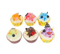WHAMVOX Realistic Mini Cake Mold PU Lovely Dessert Adornments for Bakery Home Photo Props Teaching Models Fall Resistant Decorative Fake Random Color