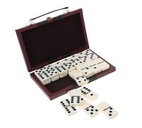 WHAMVOX Retro Domino Game with Wooden Box Fall-resistant Tiles Compact Portable Tabletop Play for Family Entertainment Gift for Indoor Outdoor Fun