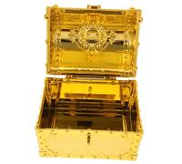 WHAMVOX Retro Pirate Treasure Chest for Large Plastic Box with Gold Round Studs for Organizing Jewelry Party Favors Wedding Treats and Classroom Storage