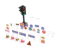 WHAMVOX Road Sign with Traffic Light Model Educational Traffic Cognition Learning for Boys and Plastic Construction for Safety Awareness and Imaginative Play