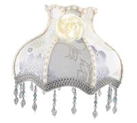 WHAMVOX Romantic Lace Lampshade Victorian Fabric Table Lamp Shade Fringe Scallop Replacement Cloth Lampshades for Living