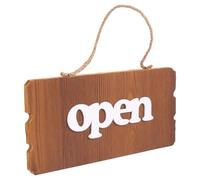 WHAMVOX Rustic Wooden Double-sided Open Closed Door Hanging Sign for Shop and Restaurant Retro Style Door Decoration Sign with Sturdy Wood Material