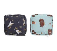 WHAMVOX Sanitary Towel Storage Bag 2pcs with Zipper Design Lightweight Oxford Cloth Mini Travel Pouch Portable Nursing Pad Bags for Women for Outdoor and Travelling