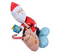 WHAMVOX Self-standing Santa Claus Christmas Balloons for Xmas Party Decorations Holiday Foil Balloons for Shops Homes Schools Offices Reusable Festive Decor for Holiday Celebrations