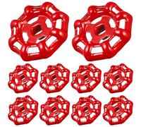WHAMVOX Shutoff Handles Decorative Hand Wheels with Flat Bottom Red Cast Iron 10pcs for Unobstructed Fluid Flow and Less Effort Suitable for Gate Valves