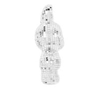 WHAMVOX Silver Reflective Disco Ball Rabbit Ornament with Mini Mirror Tiles, Bright Reflection and Portable Foam+glass Material, for Indoor Parties and Easter Party Decorations