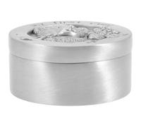 WHAMVOX Silver Stainless Steel Keepsake Box Smooth Surface and Cartoon Design, Practical Round Hair Collection Box for Boys, for Preserving First Curl Memories