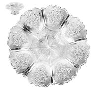 WHAMVOX Silver Zinc Alloy Display Tray for Snacks and Food Serving, Practical Multipurpose Storage Tray and Fruit Plate Bowl for Home and Party Use, Elegant Decorative Metal Fruit Dish