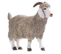 WHAMVOX Simulated Wild Animal Model Sheep Ornament Creative Solid Artificial Angora Goat Figurine for Farm Scene Decoration Light Grey