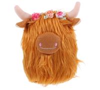 WHAMVOX Soft Plush Cattle Stuffed Animal with Comfortable Touch and Does Not Lose Hair, Adorable Orange Polyester Farm Suitable for Room Decoration and Comfort Pillow