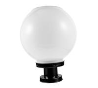 WHAMVOX Solar Post Globe Light Outdoor Waterproof Garden Solar Landscape Lighting with Black Base 20cm White LED for Fence Yard Pathway