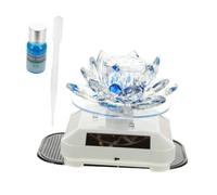 WHAMVOX Solar Power Aromatherapy Ornament with Blue Plastic Rotating Crystal Flower Decoration Elegant Car Air Freshener for Car Interior Decorative Suitable for Interior