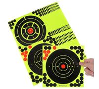WHAMVOX Splatter Shooting Target Stickers, 15 Type 2 and 15 Type 3 30pcs Self-adhesive round Paper Targets for Sports and Range Practice