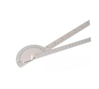 WHAMVOX Stainless Steel Square Ruler Protractor Double Arm Angle Measuring Tool for Engineering Carpentry Student Drawing and Architectural Design