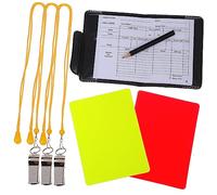 WHAMVOX Standard Referee Kit with Whistles Red Yellow Cards Pencil Score Sheet Football Basketball Volleyball Referee Tools for Sports Matches