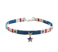WHAMVOX Star Pattern Trendy Collar Jewellery Denim Necklace with Five-pointed Star Pendant, Comfortable Material and Smooth Surface for Women Suitable for Social Events and Independence