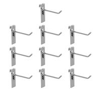 WHAMVOX Storage pegboard Hooks, wall Grid Hooks, Iron Silver 10pcs, Flexible Storage Solutions, Retail Goods and Workshop
