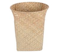 WHAMVOX Straw Trash Can Wicker Storage Basket Bedroom Garbage Can Office Wastebasket Beige for Home Office Living Room
