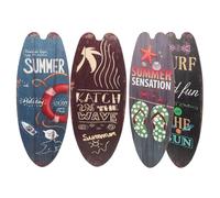WHAMVOX Surfboard and Decor Practical Wooden Wall 4pcs Functions Rustic Style, for Home Party and Seaside Bedroom Decoration