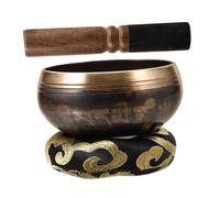 WHAMVOX Sutra Bowl Singing Bowl for Yoga Practice Mallet Unique Tibetan Design Buddhism