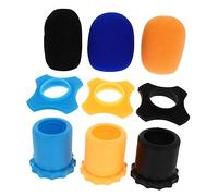 WHAMVOX Thick Foam Microphone Protector Sleeve Non-slip Microphone Dust Cover Wireless Mic Accessory Set for Ktv Singing and Recording Black Orange 3pcs