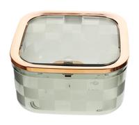 WHAMVOX Transparent Desktop Trash Bin with Lid Non-slip Solid Base Garbage Can for Home Office Dormitory Kitchen Mini Waste Container for Rubbish Management