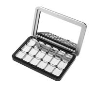WHAMVOX Travel Makeup Set with Magnetic Empty Eyeshadow Holder and Lipstick Palette, Portable DIY Refill Black Plastic and Iron 18-grid Organizer for Eyeshadow, Blush, and Highlighter
